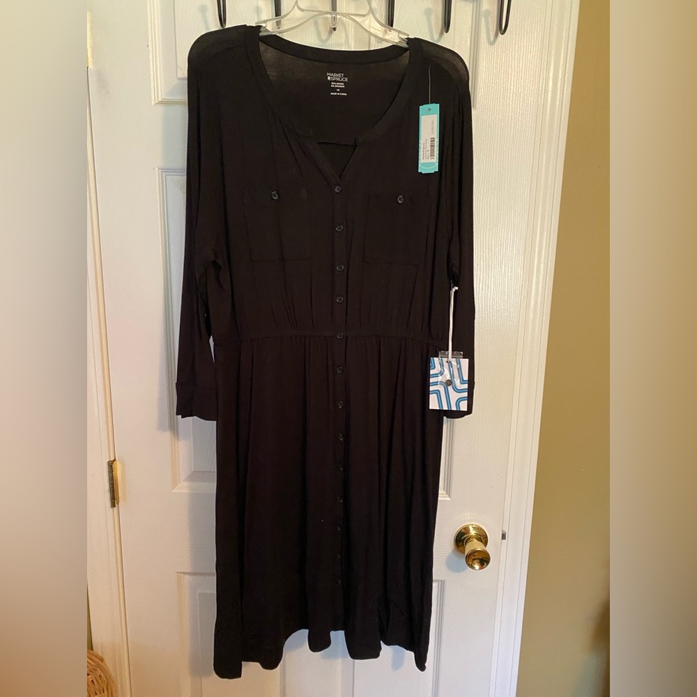 Brand new with tags, Market & Spruce size 1x black longs sleeve dress